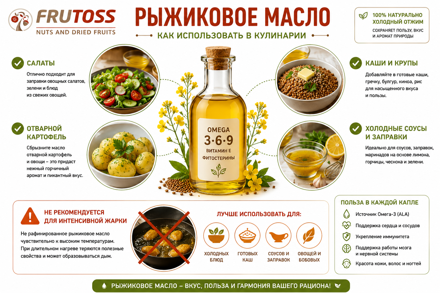 Как употреблять рыжиковое масло в салатах кашах и готовых блюдах